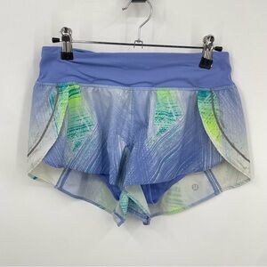 Lululemon Split Second Short II Wind Chill White Lullaby Purple Green Yellow 4
